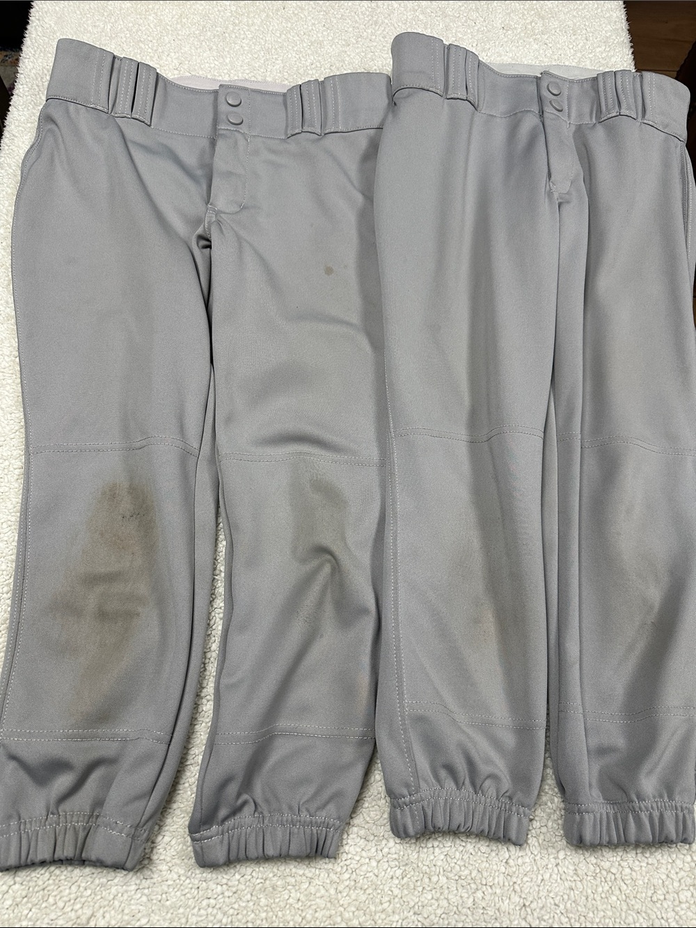Champro Two Pair of Girls Gray Softball Practice Pants  XL. (Save the good ones)